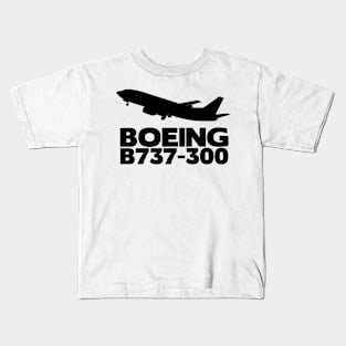 Boeing B737-300 Silhouette Print (Black) Kids T-Shirt